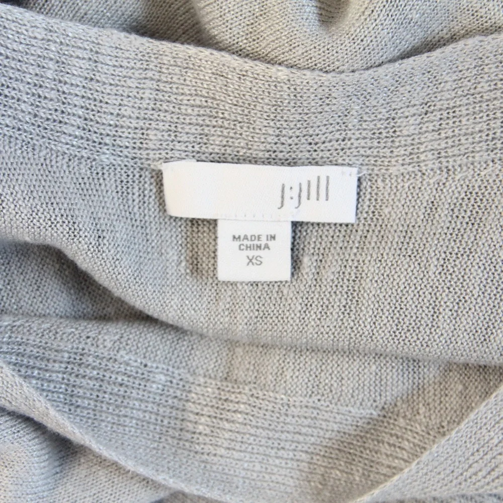 J Jill Lightweight Sweater Women XS Linen Blend Top casual gray